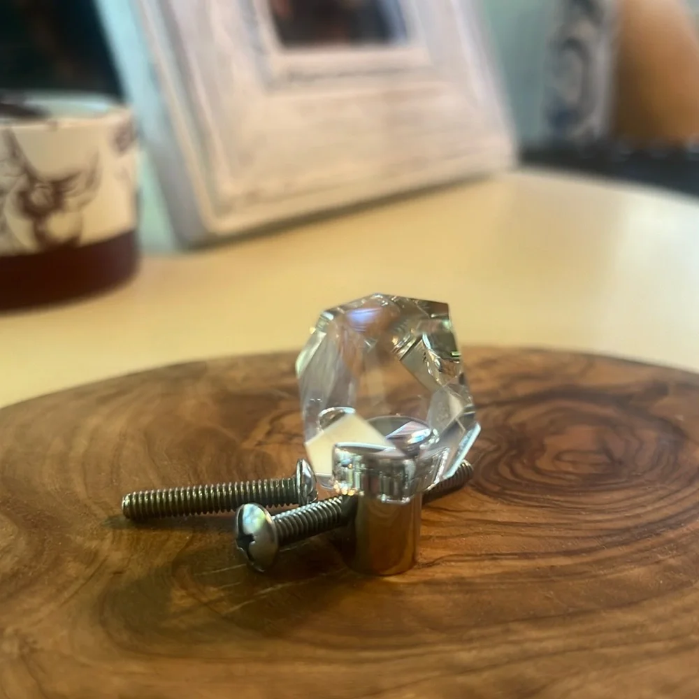 NEW🩶Restoration hardware Camden crystal 1.00 knob polished silver $22